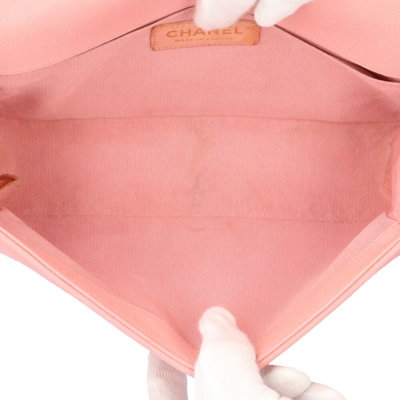 Chanel Boy Chanel Shoulder Bag Caviar Skin A67086 Pink Ladies Chanel Used Chanel
