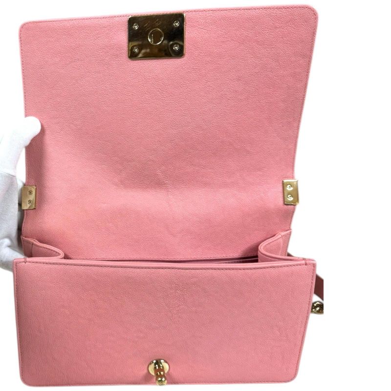 Chanel Boy Chanel Shoulder Bag Caviar Skin A67086 Pink Ladies Chanel Used Chanel