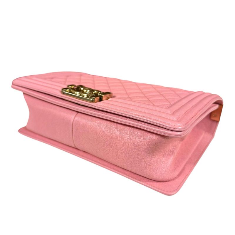Chanel Boy Chanel Shoulder Bag Caviar Skin A67086 Pink Ladies Chanel Used Chanel