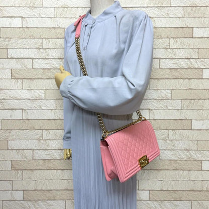 Chanel Boy Chanel Shoulder Bag Caviar Skin A67086 Pink Ladies Chanel Used Chanel