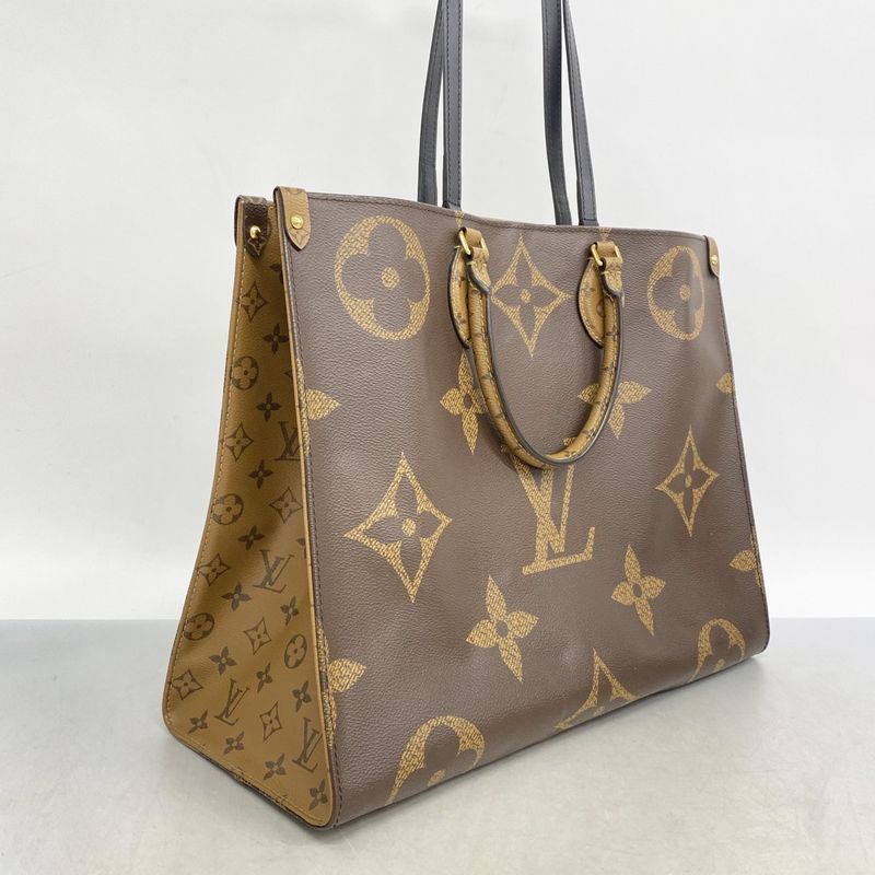 Louis Vuitton Tote Bag Monogram Giant Reverse On The Go GM M45320 Brown 2way