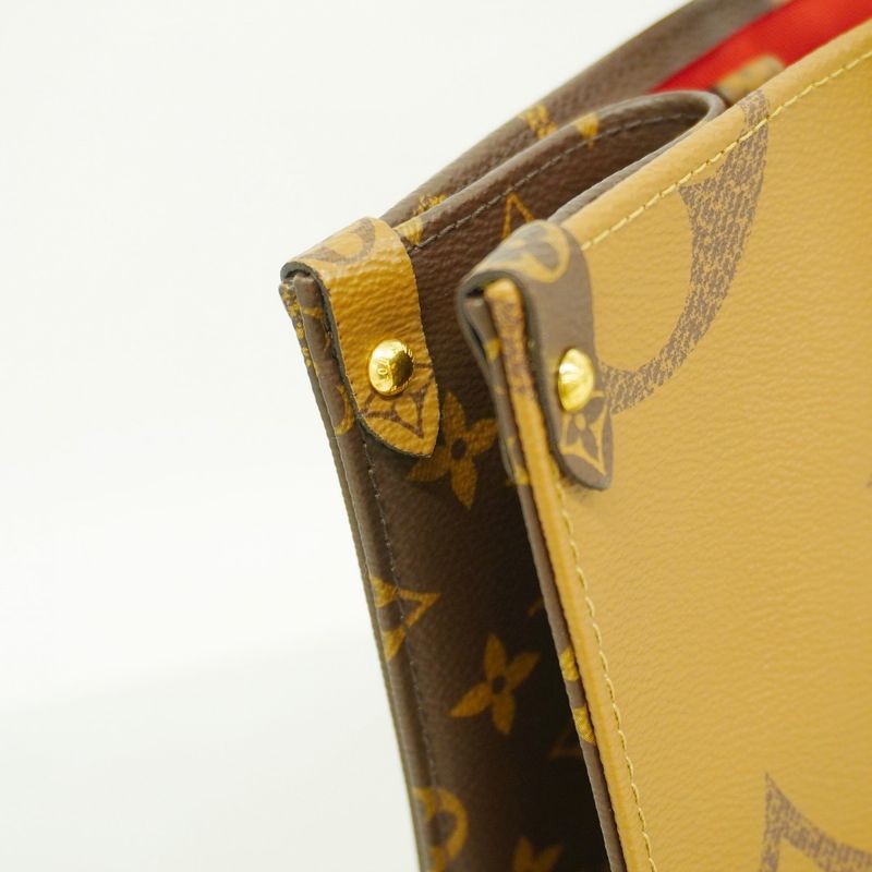 Louis Vuitton Tote Bag Monogram ・giant Reverse On The Go MM M45039 Brown 2way