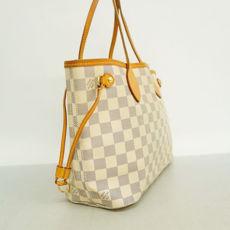 Louis Vuitton Tote Bag Damier Azure Neverfull PM N51110 White Ladies