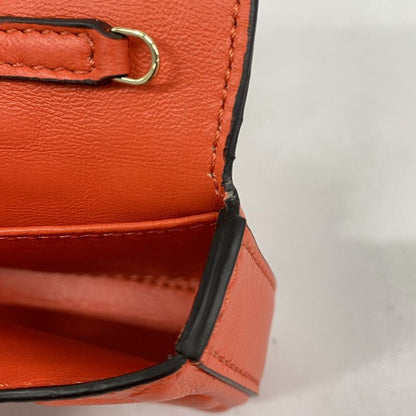 Fendi Pouch Nano Baguette Leather Red Gold Hardware Ladies