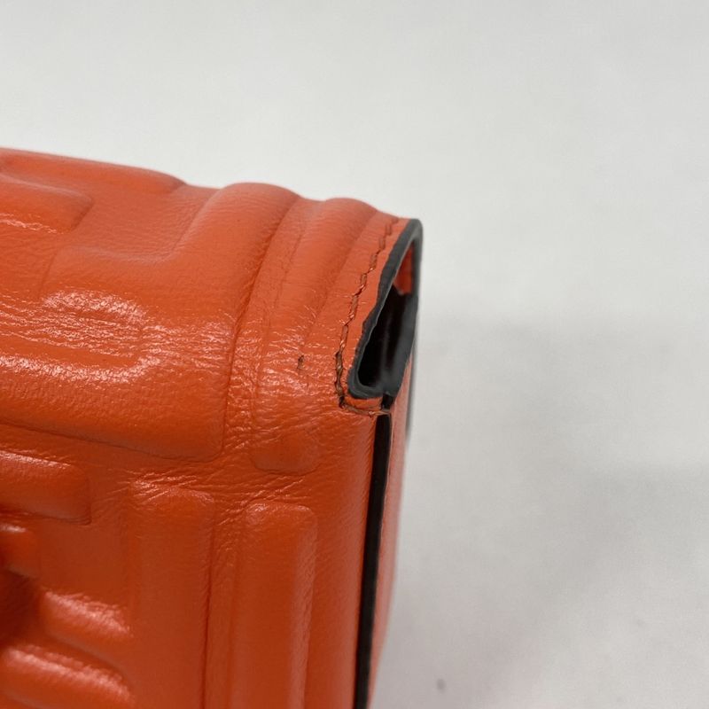 Fendi Pouch Nano Baguette Leather Red Gold Hardware Ladies