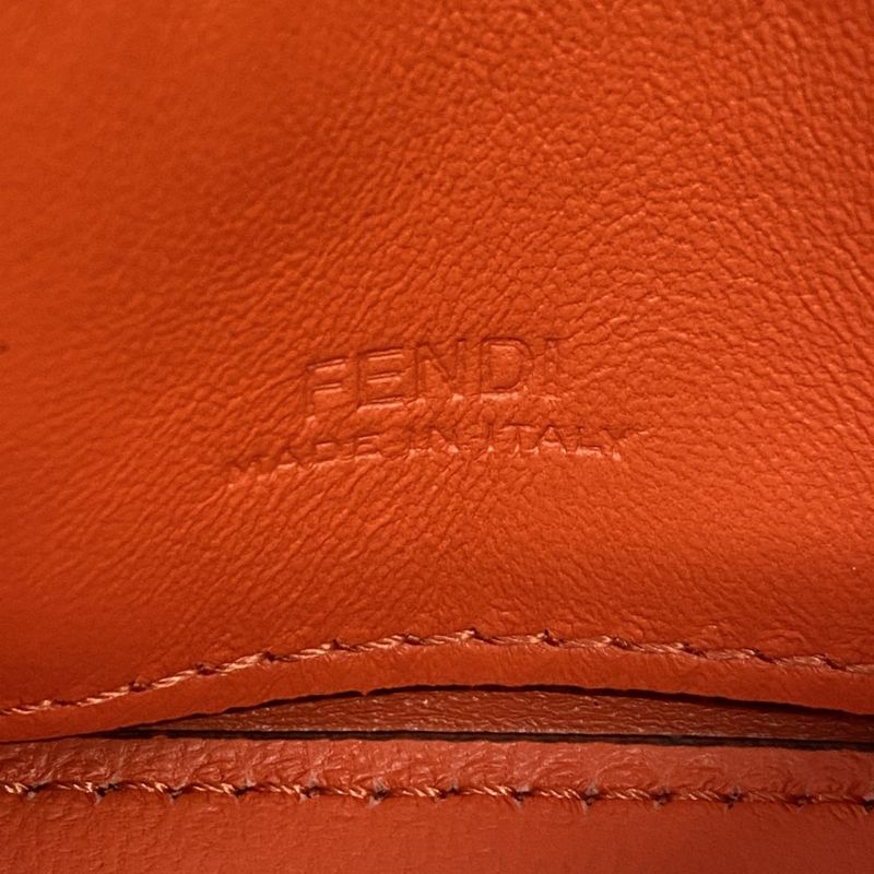 Fendi Pouch Nano Baguette Leather Red Gold Hardware Ladies