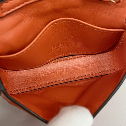 Fendi Pouch Nano Baguette Leather Red Gold Hardware Ladies