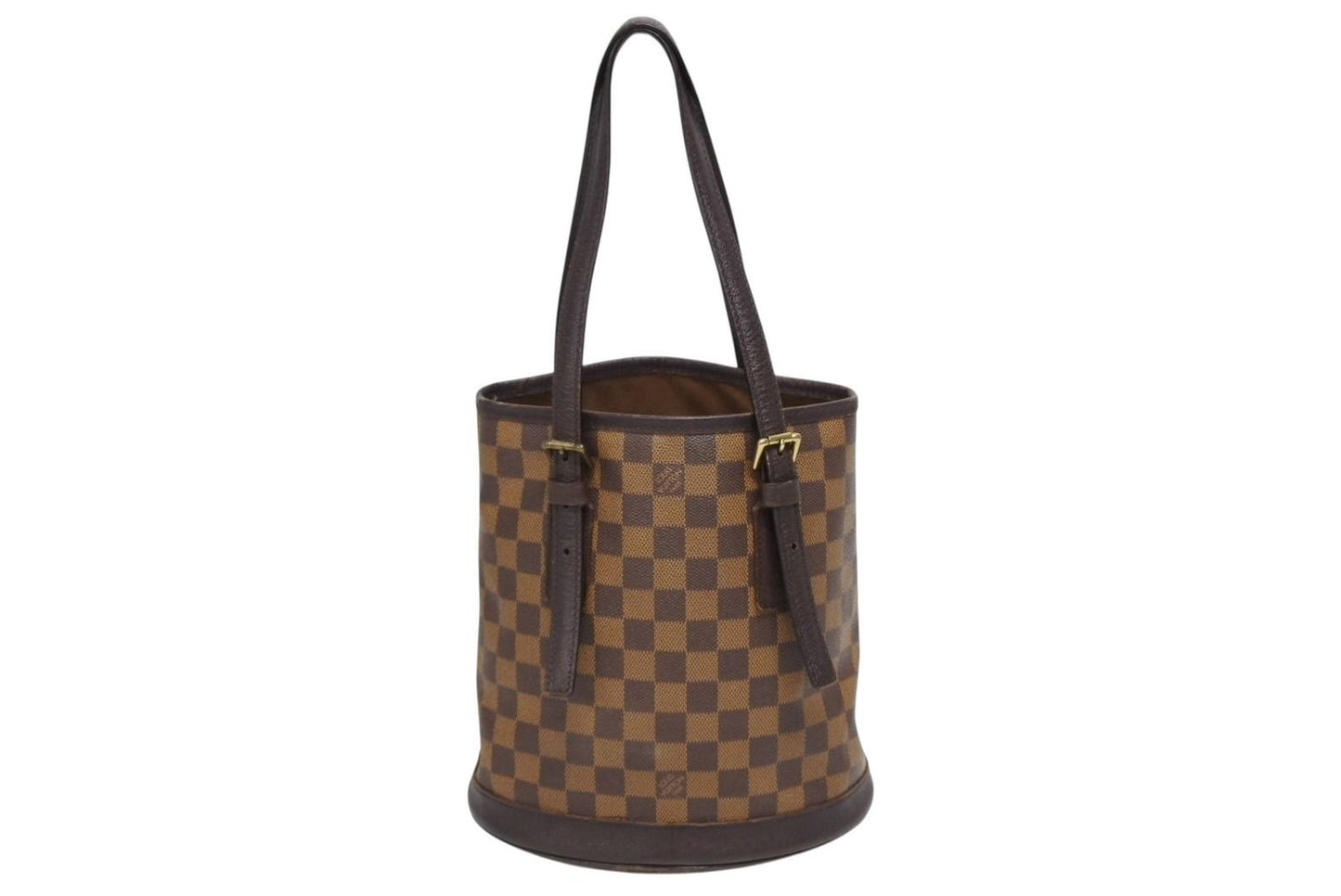 Louis Vuitton Damier Marais Shoulder Bag Brown Gold Logo