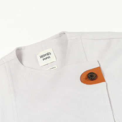 Hermes Serie Button Gray Cashmere Blouson Women's