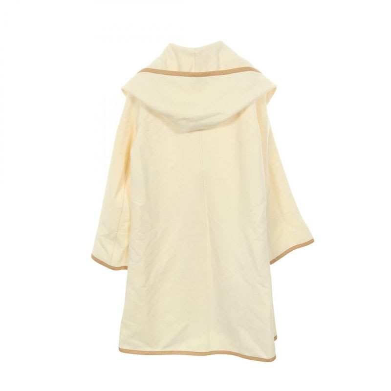 Hermes Wrap Coat Hooded Beige Wool Cashmere
