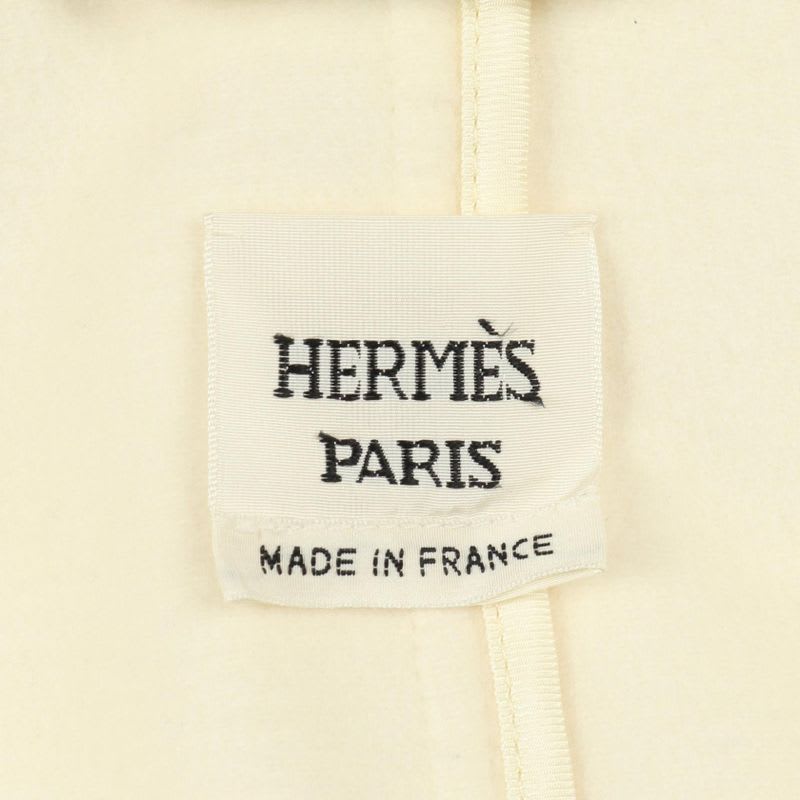 Hermes Wrap Coat Hooded Beige Wool Cashmere