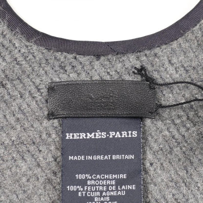 Hermes Poncho Tapis de Selle Gray Cashmere