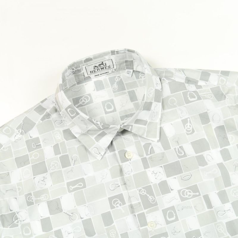 Hermes Mosaic Equestre Cotton Shirt Men's