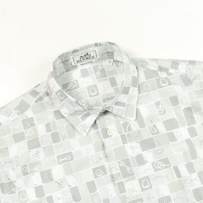 Hermes Mosaic Equestre Cotton Shirt Men's