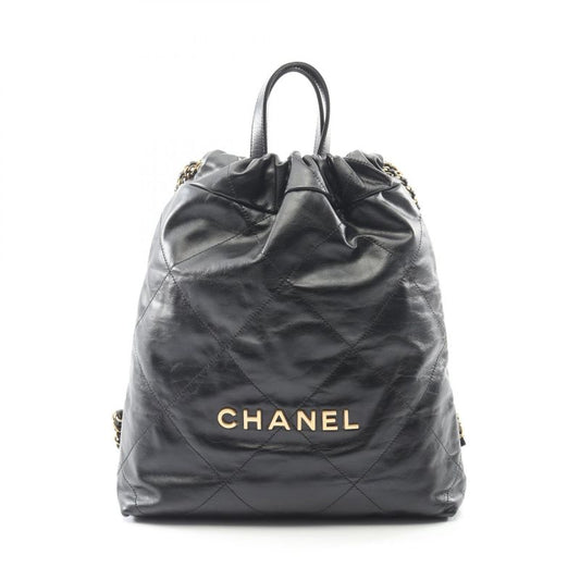 Chanel Rucksack Sac Backpack Chanel 22 Small Black Leather Chanel22 Matelasse