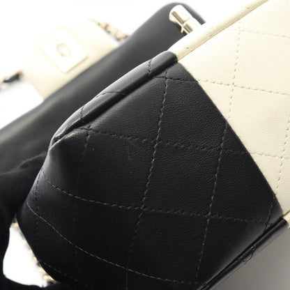 Chanel Shoulder Bag Mini Matelasse Black White Lambskin Mini Matelasse Bicolor