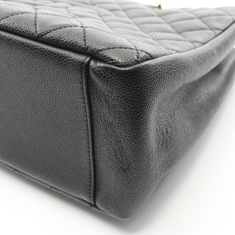 Chanel Tote Bag Matelasse Grand Shopping GST A50995 Black Caviar Skin (grained