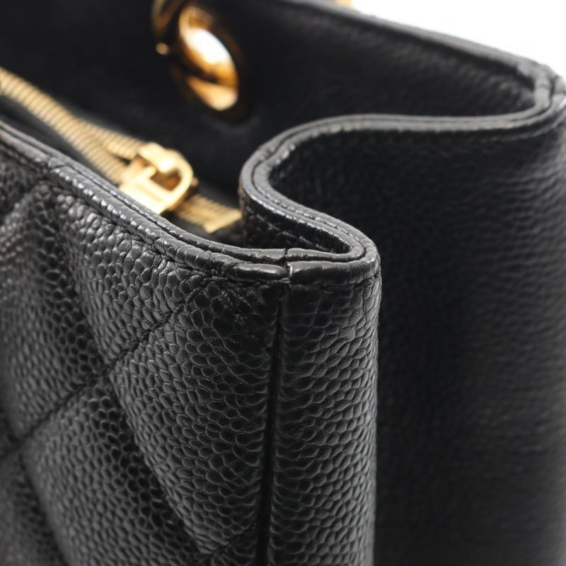 Chanel Tote Bag Matelasse Grand Shopping GST A50995 Black Caviar Skin (grained