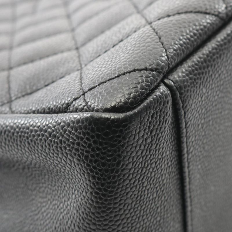Chanel Tote Bag Matelasse Grand Shopping GST A50995 Black Caviar Skin (grained
