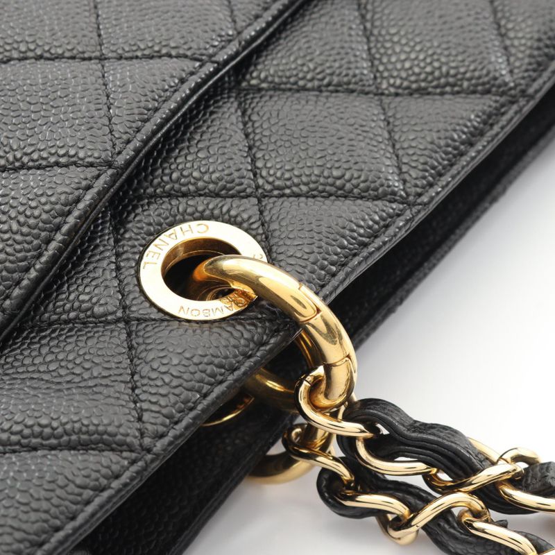 Chanel Tote Bag Matelasse Grand Shopping GST A50995 Black Caviar Skin (grained