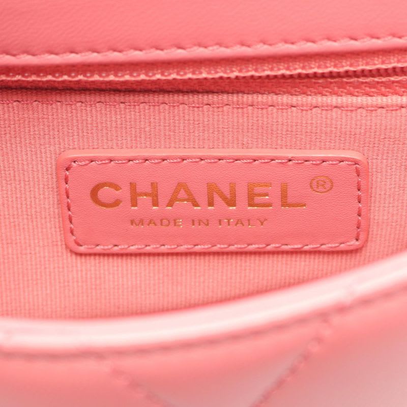 Chanel Shoulder Bag Quilted Small Pink Lambskin Flap Chain