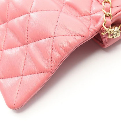 Chanel Shoulder Bag Quilted Small Pink Lambskin Flap Chain