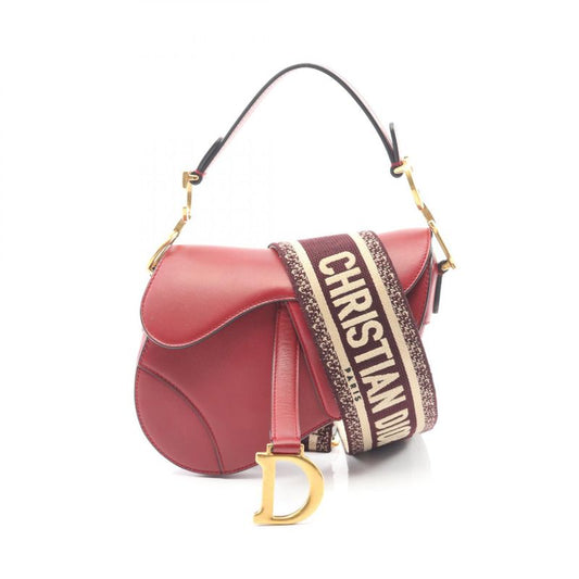 Dior Handbag Saddle Bag Mini Red Leather Saddle Bag Mini Ladies Used A