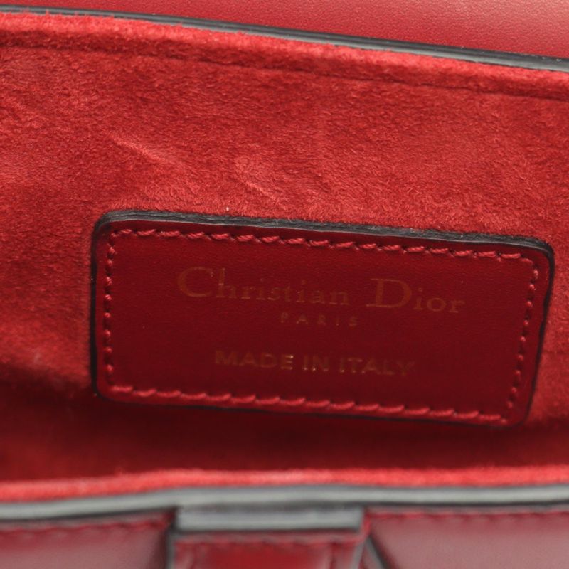 Dior Handbag Saddle Bag Mini Red Leather Saddle Bag Mini Ladies Used A