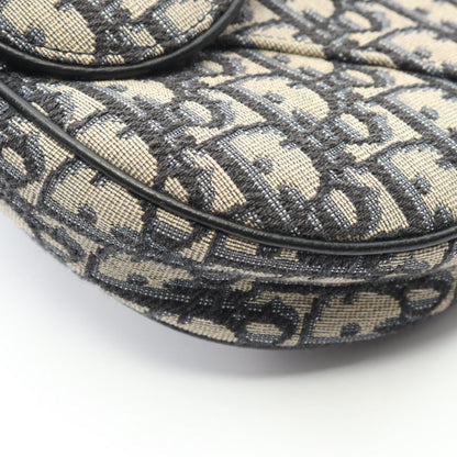 Dior Waist Bag Body Bag Saddle Oblique Jacquard Navy Canvas Leather Oblique