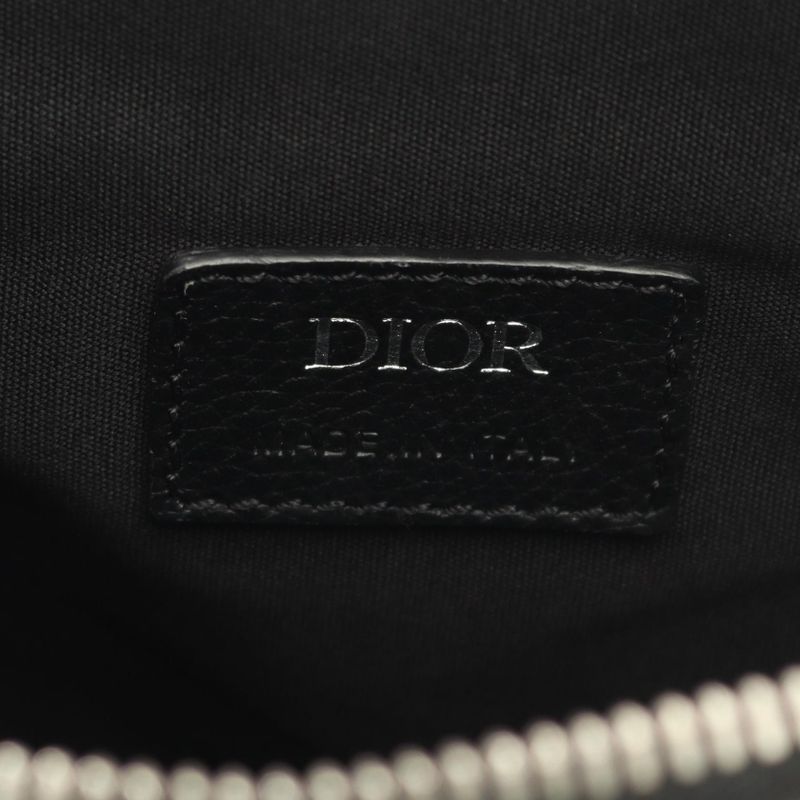 Dior Waist Bag Body Bag Saddle Oblique Jacquard Navy Canvas Leather Oblique