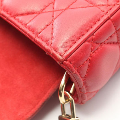 Dior Handbag Lady D-joy Medium Cannage Red Leather LADY D-joy Bag Medium Ladies