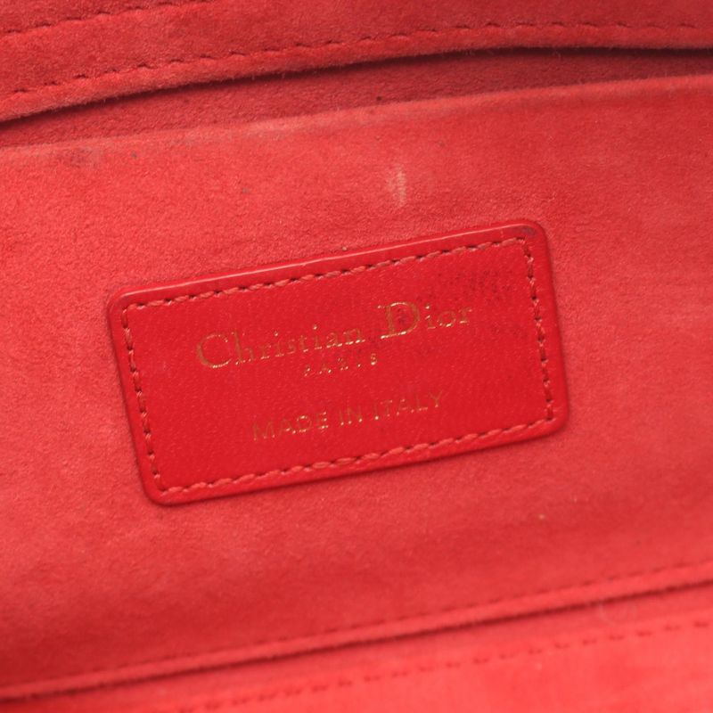 Dior Handbag Lady D-joy Medium Cannage Red Leather LADY D-joy Bag Medium Ladies