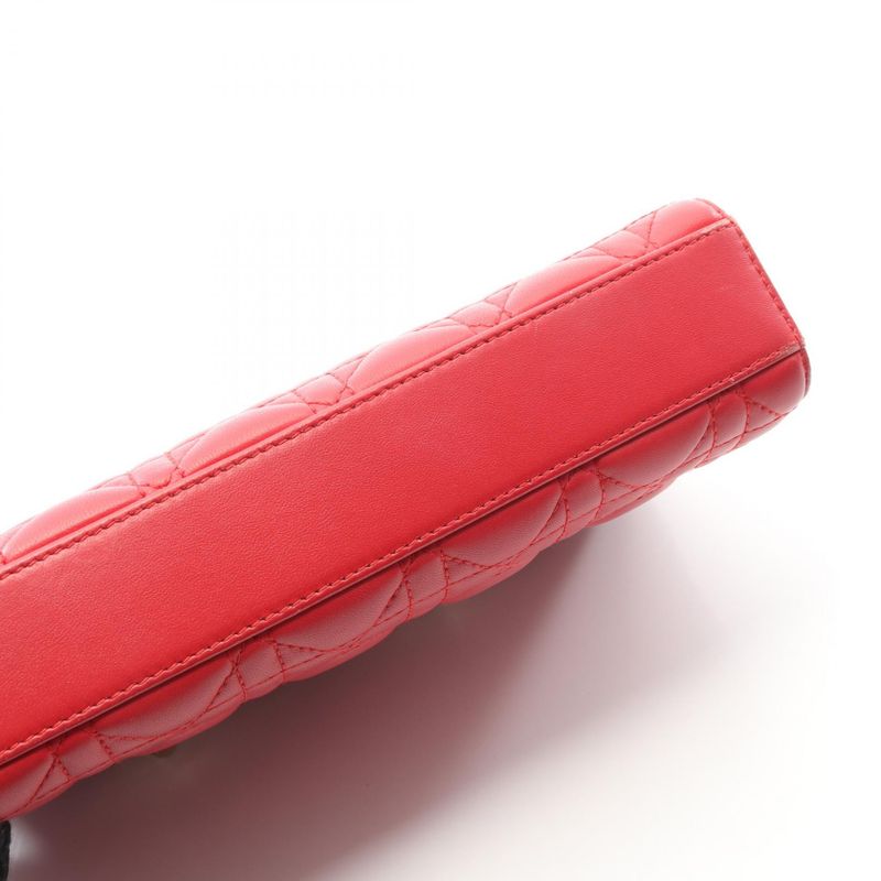 Dior Handbag Lady D-joy Medium Cannage Red Leather LADY D-joy Bag Medium Ladies