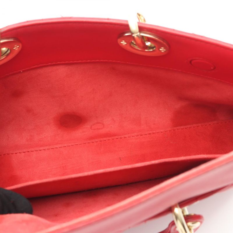 Dior Handbag Lady D-joy Medium Cannage Red Leather LADY D-joy Bag Medium Ladies