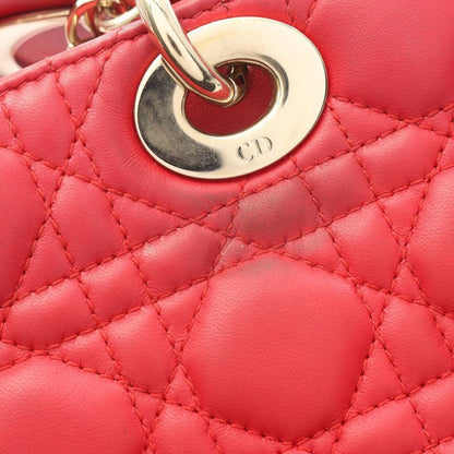 Dior Handbag Lady D-joy Medium Cannage Red Leather LADY D-joy Bag Medium Ladies