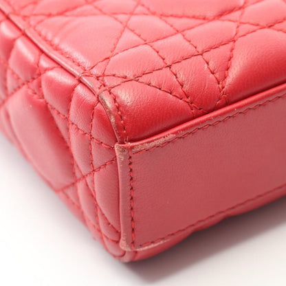 Dior Handbag Lady D-joy Medium Cannage Red Leather LADY D-joy Bag Medium Ladies