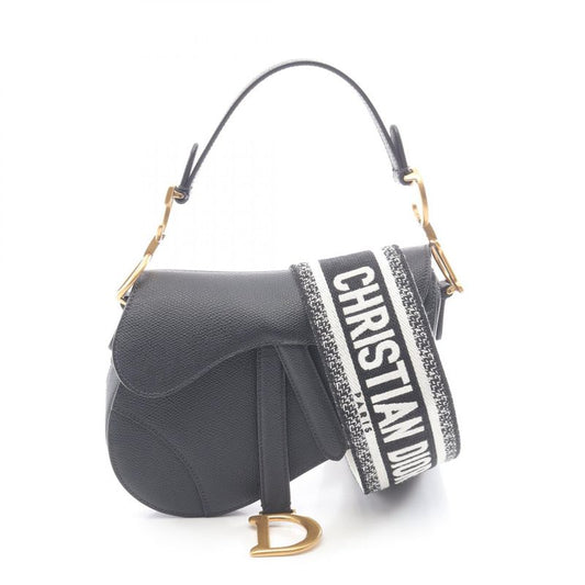 Dior Handbag Saddle Bag Mini Black Leather Saddle Bag Mini Ladies Used A