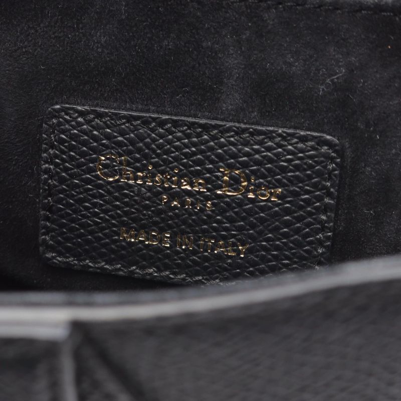 Dior Handbag Saddle Bag Mini Black Leather Saddle Bag Mini Ladies Used A