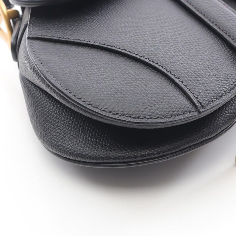 Dior Handbag Saddle Bag Mini Black Leather Saddle Bag Mini Ladies Used A