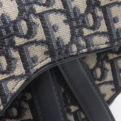 Dior Handbag Saddle Bag Mini Oblique Jacquard Navy Canvas Leather Oblique