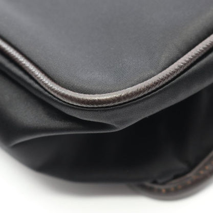 Prada Shoulder Bag Va0770 Black Nylon Saffiano Leather