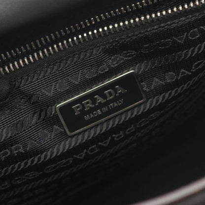 Prada Shoulder Bag Va0770 Black Nylon Saffiano Leather