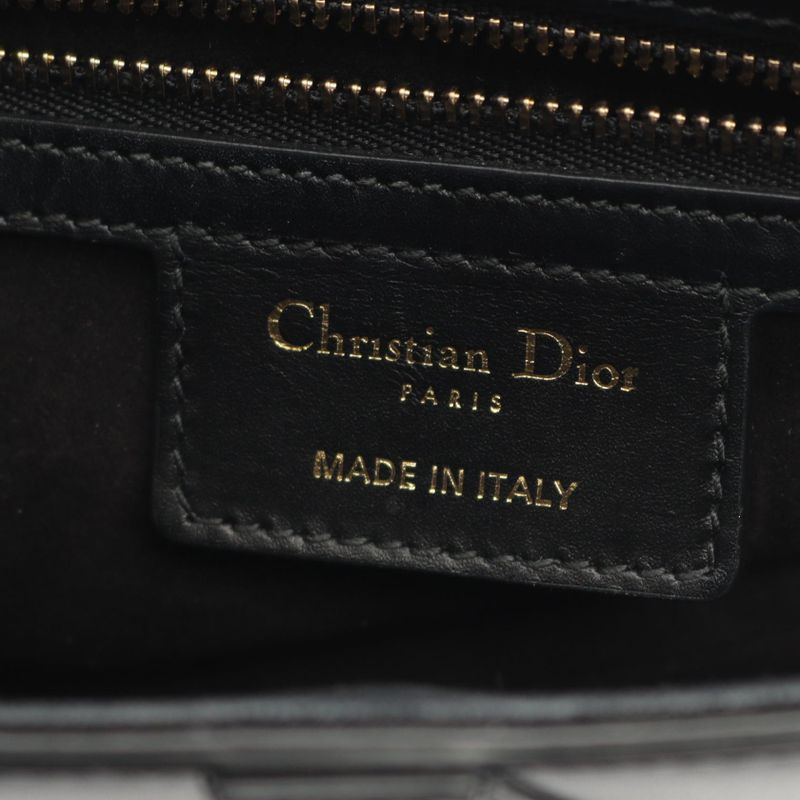 Dior Handbag Saddle Bag Black Leather Saddle Bag Women's Used A