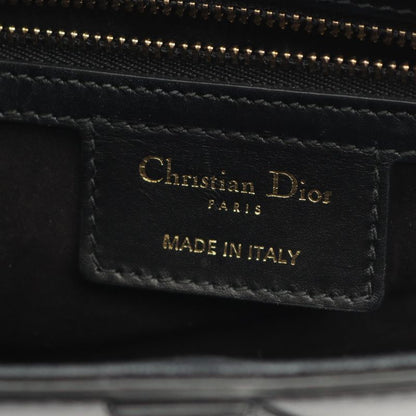 Dior Handbag Saddle Bag Black Leather Saddle Bag Women's Used A