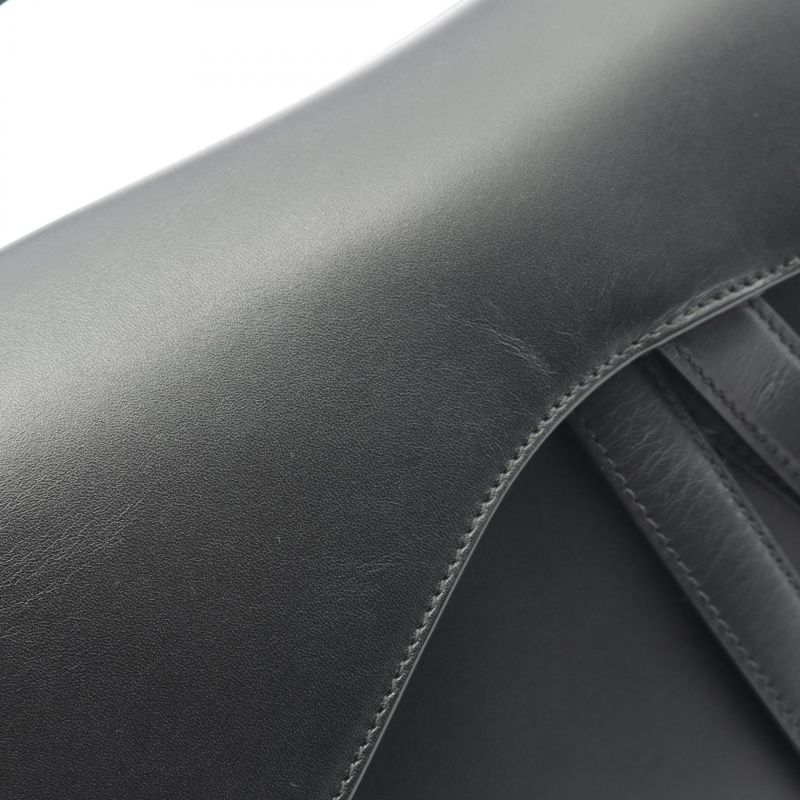 Dior Handbag Saddle Bag Black Leather Saddle Bag Women's Used A