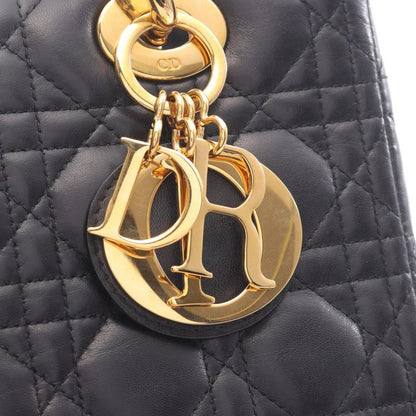 Dior Handbag Lady Dior Cannage Cal44550 Black Leather Lady Dior Cannage 2way