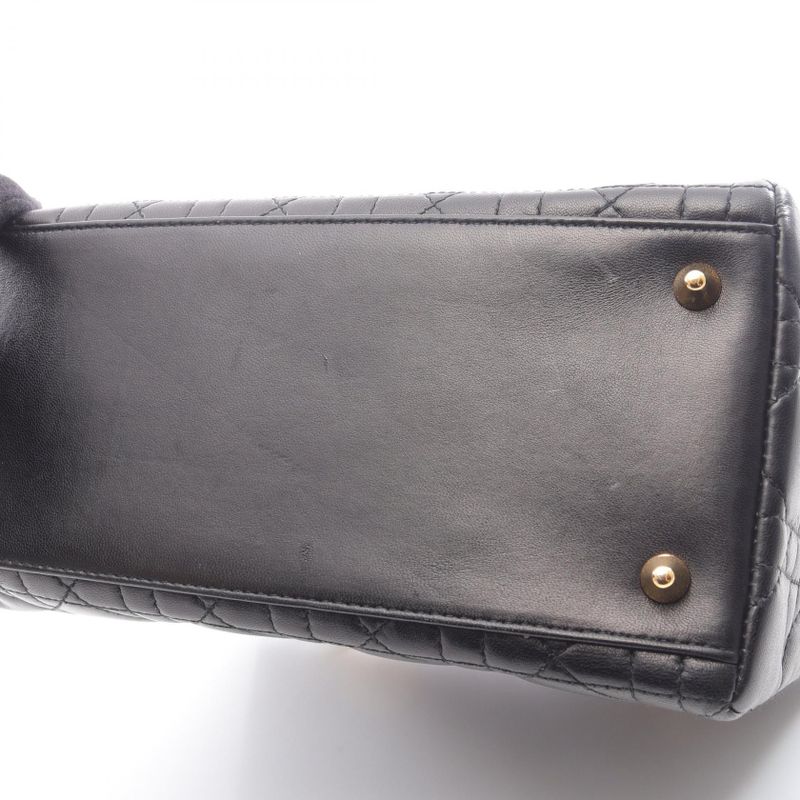 Dior Handbag Lady Dior Cannage Cal44550 Black Leather Lady Dior Cannage 2way