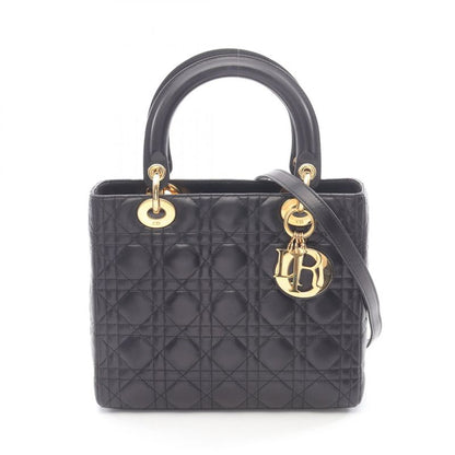 Dior Handbag Lady Dior Cannage Cal44550 Black Leather Lady Dior Cannage 2way