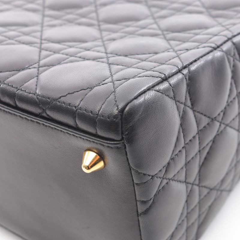 Dior Handbag Lady Dior Cannage Cal44550 Black Leather Lady Dior Cannage 2way