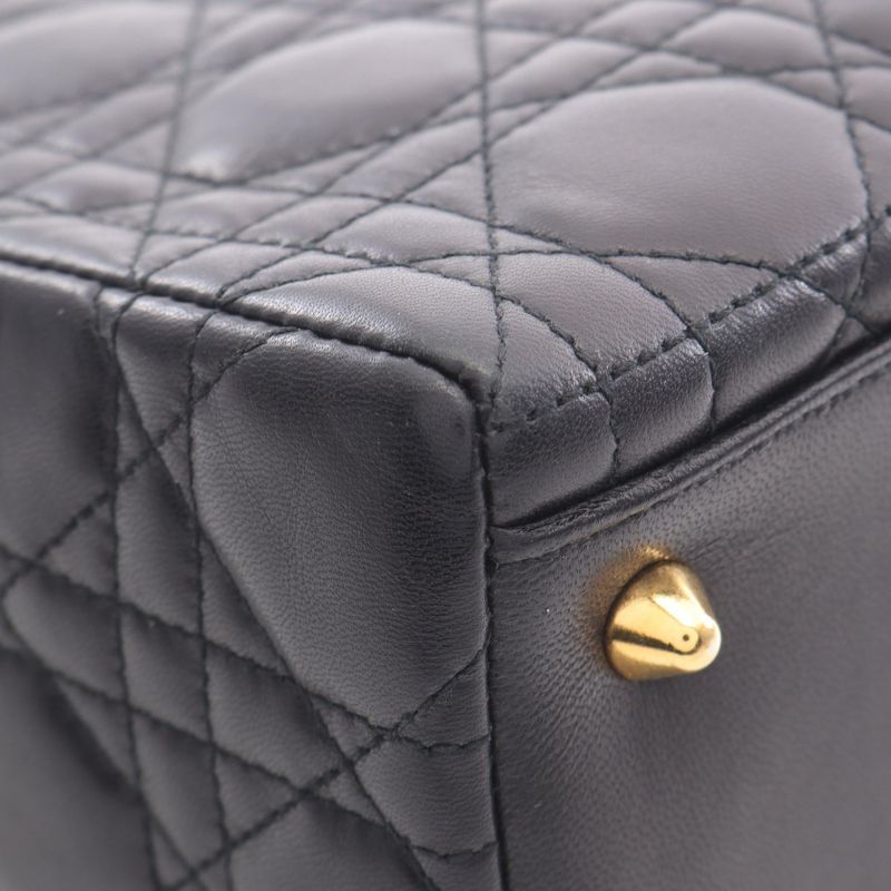 Dior Handbag Lady Dior Cannage Cal44550 Black Leather Lady Dior Cannage 2way